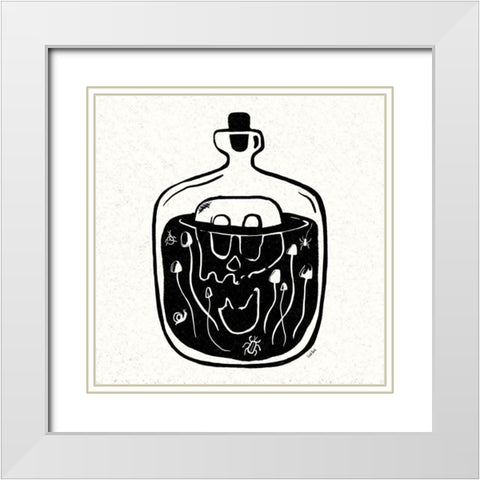 Witches Potion III White Modern Wood Framed Art Print with Double Matting by York, Leah
