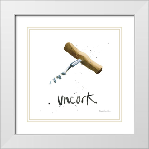 Pop the Cork VIII White Modern Wood Framed Art Print with Double Matting by Charro, Mercedes Lopez