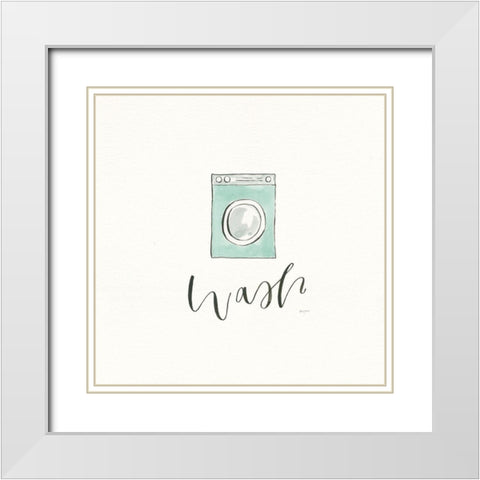 Wash Dry Fold Repeat I White Modern Wood Framed Art Print with Double Matting by Jackson, Jenaya