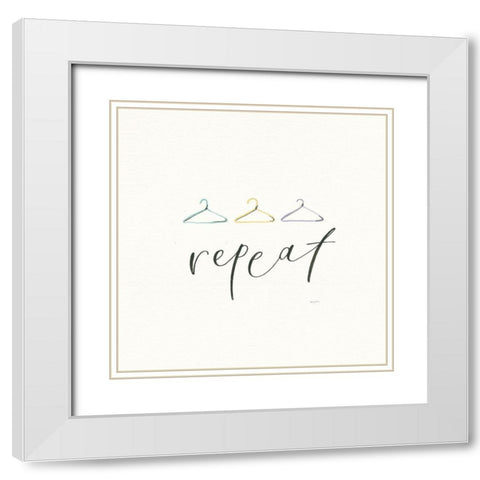Wash Dry Fold Repeat IV White Modern Wood Framed Art Print with Double Matting by Jackson, Jenaya