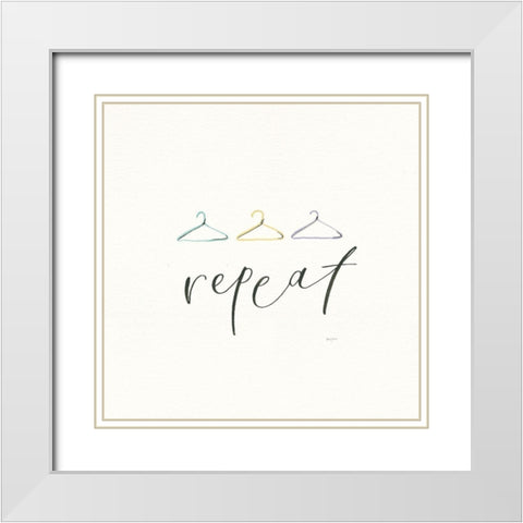 Wash Dry Fold Repeat IV White Modern Wood Framed Art Print with Double Matting by Jackson, Jenaya