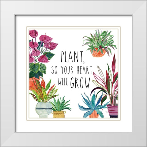 Tropical Home II White Modern Wood Framed Art Print with Double Matting by Zaman, Farida