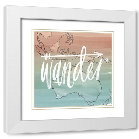 World Traveler I Neutral White Modern Wood Framed Art Print with Double Matting by Miller, Sara Zieve