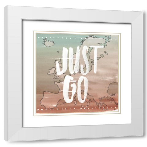 World Traveler II Neutral White Modern Wood Framed Art Print with Double Matting by Miller, Sara Zieve