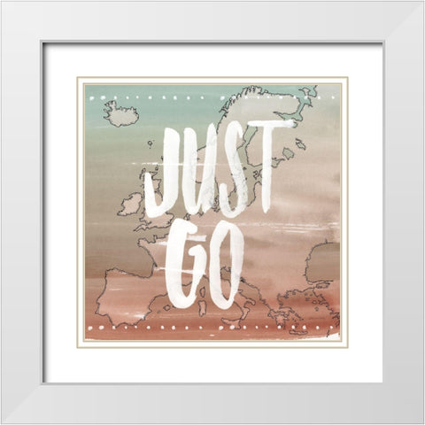 World Traveler II Neutral White Modern Wood Framed Art Print with Double Matting by Miller, Sara Zieve