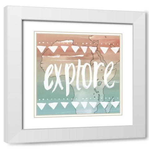 World Traveler III Neutral White Modern Wood Framed Art Print with Double Matting by Miller, Sara Zieve