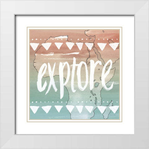 World Traveler III Neutral White Modern Wood Framed Art Print with Double Matting by Miller, Sara Zieve