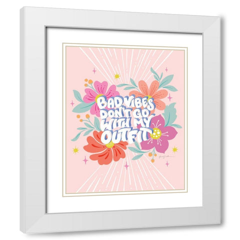 Bad Vibes I White Modern Wood Framed Art Print with Double Matting by Graham, Gia