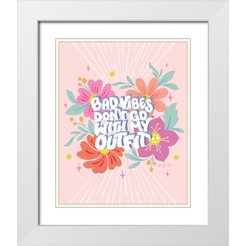 Bad Vibes I White Modern Wood Framed Art Print with Double Matting by Graham, Gia