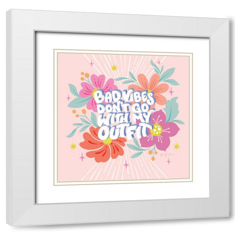 Bad Vibes I Sq White Modern Wood Framed Art Print with Double Matting by Graham, Gia