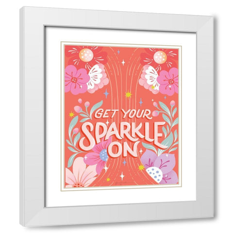 Sparkle I White Modern Wood Framed Art Print with Double Matting by Graham, Gia