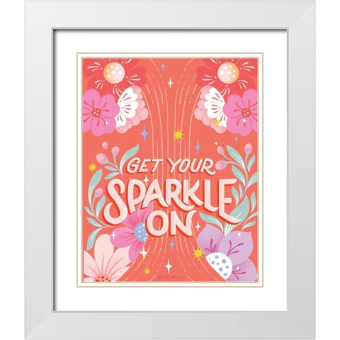 Sparkle I White Modern Wood Framed Art Print with Double Matting by Graham, Gia