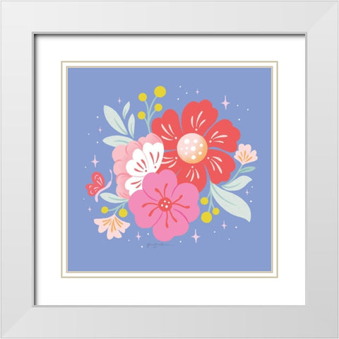 Floral Bouquet I White Modern Wood Framed Art Print with Double Matting by Graham, Gia