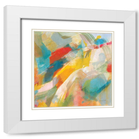 Folds of Color Bright Crop White Modern Wood Framed Art Print with Double Matting by Nai, Danhui