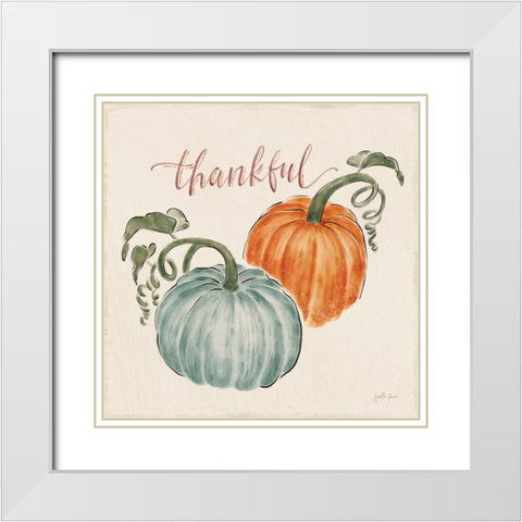 Harvest Jewels III Pumpkins White Modern Wood Framed Art Print with Double Matting by Penner, Janelle
