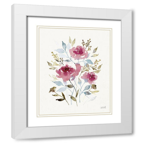 Soft Bouquet II White Modern Wood Framed Art Print with Double Matting by Tavoletti, Anne