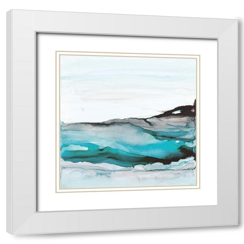 Aquascape I White Modern Wood Framed Art Print with Double Matting by Paschke, Chris