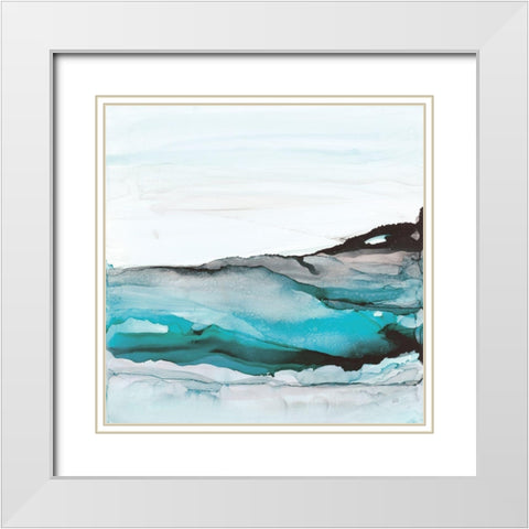 Aquascape I White Modern Wood Framed Art Print with Double Matting by Paschke, Chris