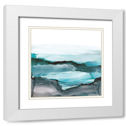 Aquascape II White Modern Wood Framed Art Print with Double Matting by Paschke, Chris