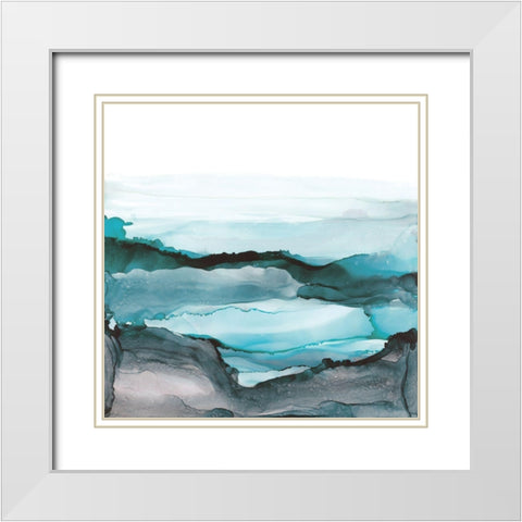 Aquascape II White Modern Wood Framed Art Print with Double Matting by Paschke, Chris