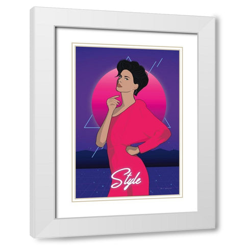 So Eighties III White Modern Wood Framed Art Print with Double Matting by Escalante, Omar