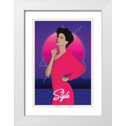 So Eighties III White Modern Wood Framed Art Print with Double Matting by Escalante, Omar