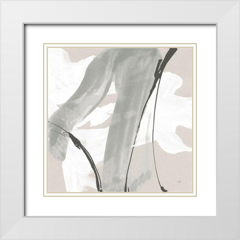 Touch of Gray III White Modern Wood Framed Art Print with Double Matting by Paschke, Chris
