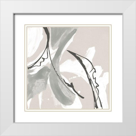 Touch of Gray VI White Modern Wood Framed Art Print with Double Matting by Paschke, Chris