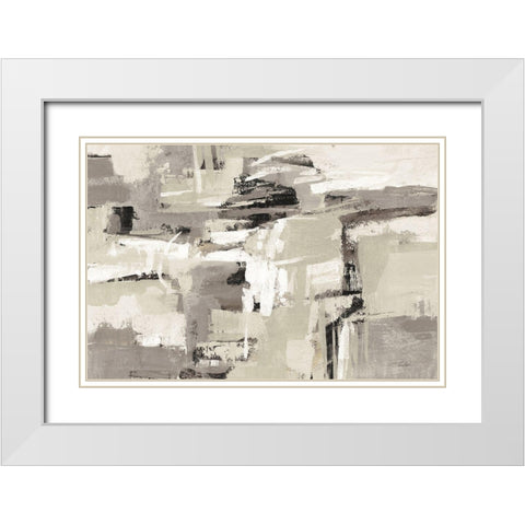 Brick Wall Neutral Crop White Modern Wood Framed Art Print with Double Matting by Vassileva, Silvia