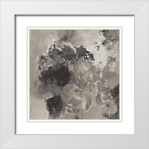 Natural Monotype Dark White Modern Wood Framed Art Print with Double Matting by Vassileva, Silvia