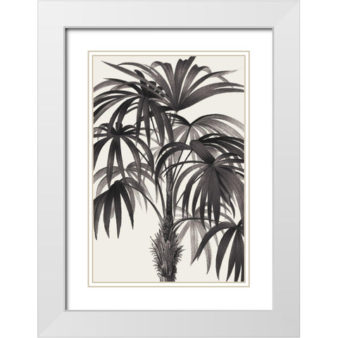 Riviera Palms II BW White Modern Wood Framed Art Print with Double Matting by Wild Apple Portfolio
