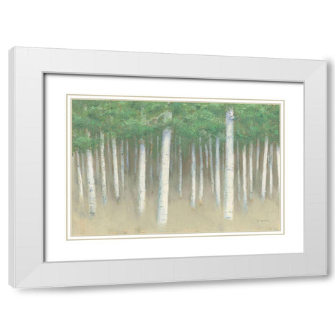 Green Forest Hues I White Modern Wood Framed Art Print with Double Matting by Wiens, James