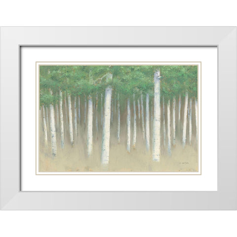 Green Forest Hues I White Modern Wood Framed Art Print with Double Matting by Wiens, James