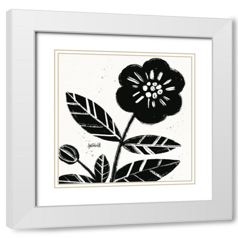 Bold Blooms VIII White Modern Wood Framed Art Print with Double Matting by Tavoletti, Anne