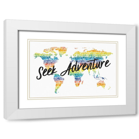 Rainbow World I Adventure White Modern Wood Framed Art Print with Double Matting by Wild Apple Portfolio