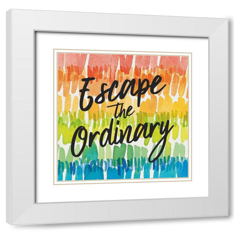 Rainbow World II Escape White Modern Wood Framed Art Print with Double Matting by Wild Apple Portfolio