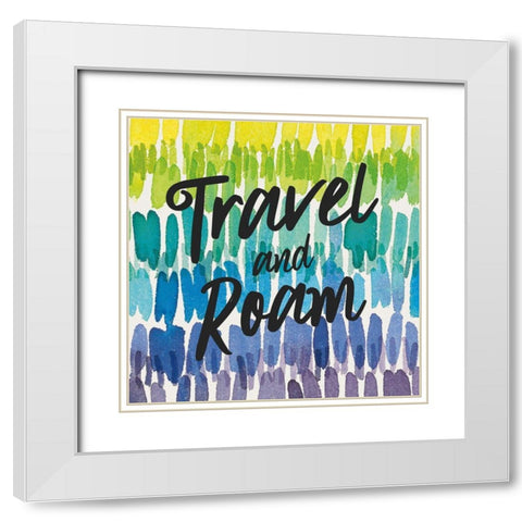 Rainbow World III Travel White Modern Wood Framed Art Print with Double Matting by Wild Apple Portfolio