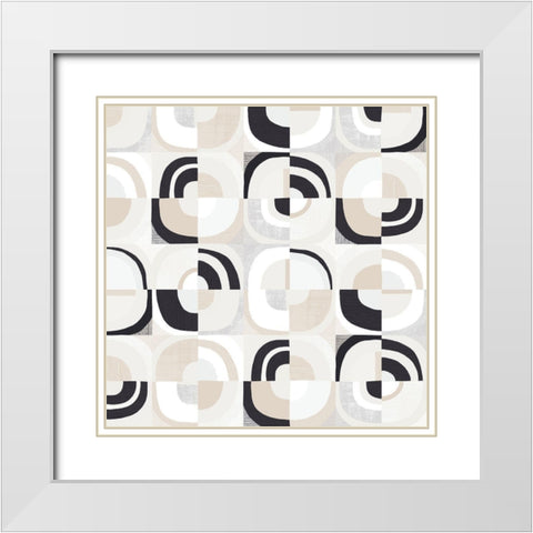 Broken Records White Modern Wood Framed Art Print with Double Matting by Wild Apple Portfolio