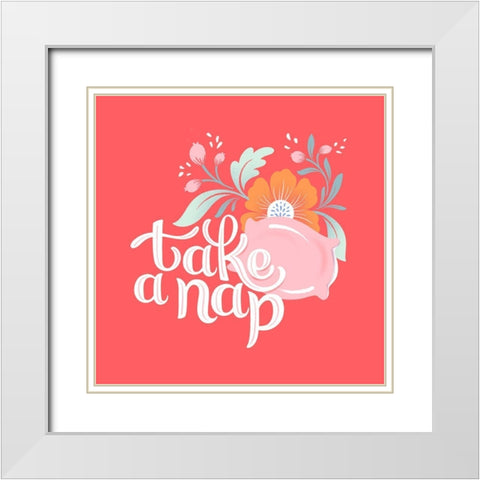 Take a Nap I White Modern Wood Framed Art Print with Double Matting by Graham, Gia