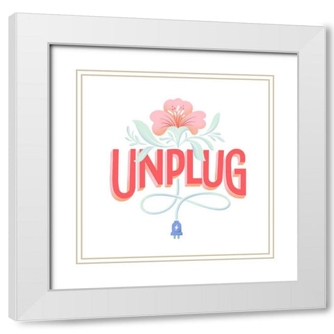 Unplug I White Modern Wood Framed Art Print with Double Matting by Graham, Gia
