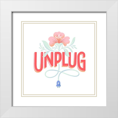 Unplug I White Modern Wood Framed Art Print with Double Matting by Graham, Gia