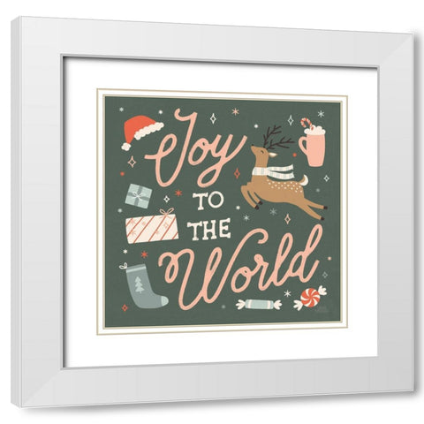 Reindeer Holiday VII White Modern Wood Framed Art Print with Double Matting by Marshall, Laura
