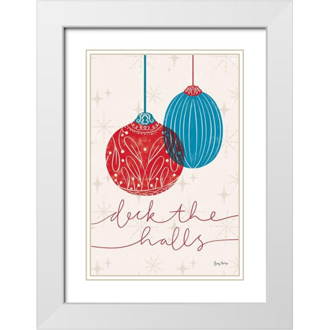 Retro Ornament V Red White Modern Wood Framed Art Print with Double Matting by Thorns, Becky