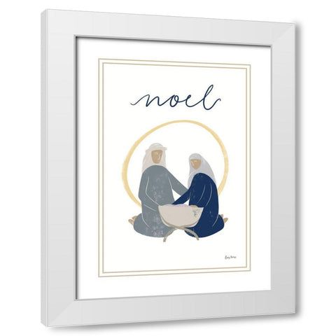 Nativity II with Navy White Modern Wood Framed Art Print with Double Matting by Thorns, Becky