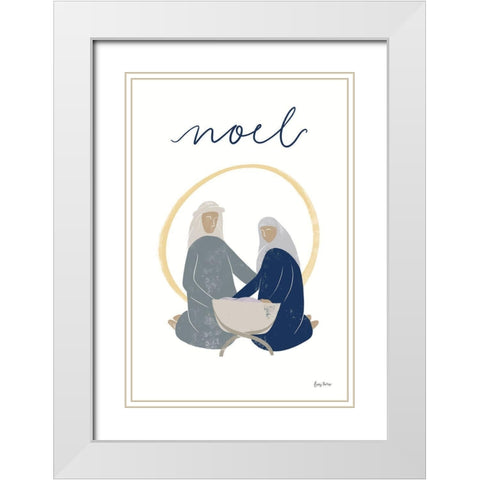 Nativity II with Navy White Modern Wood Framed Art Print with Double Matting by Thorns, Becky