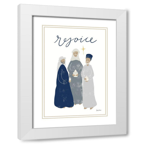 Nativity III with Navy White Modern Wood Framed Art Print with Double Matting by Thorns, Becky