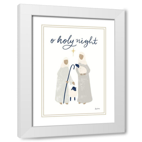 Nativity IV with Navy White Modern Wood Framed Art Print with Double Matting by Thorns, Becky