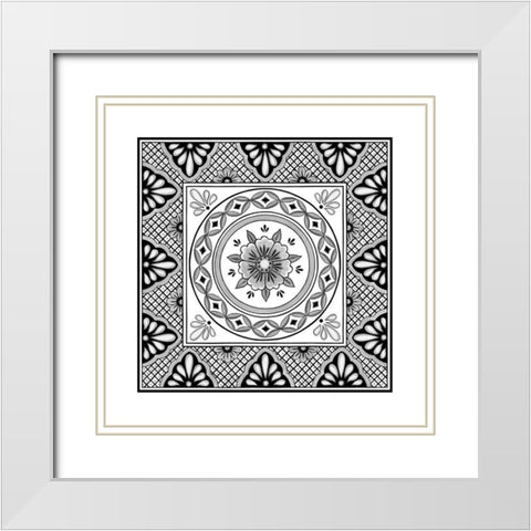 Talavera II White Modern Wood Framed Art Print with Double Matting by Green, Nancy