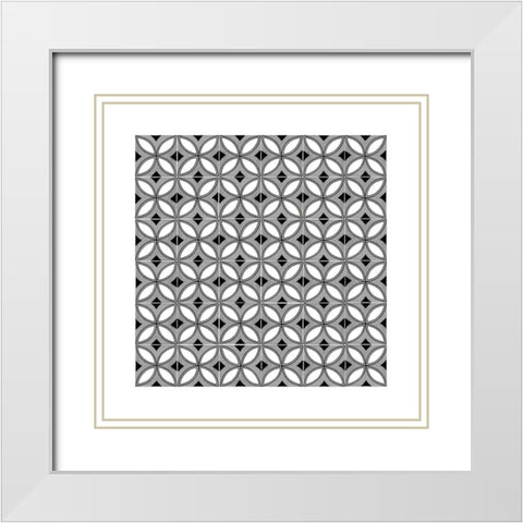 Talavera III White Modern Wood Framed Art Print with Double Matting by Green, Nancy