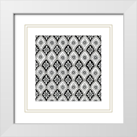 Talavera VI White Modern Wood Framed Art Print with Double Matting by Green, Nancy